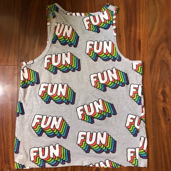 Hollywood the jeans Grey pride fun rainbow tank top colorful size medium - Picture 4 of 5